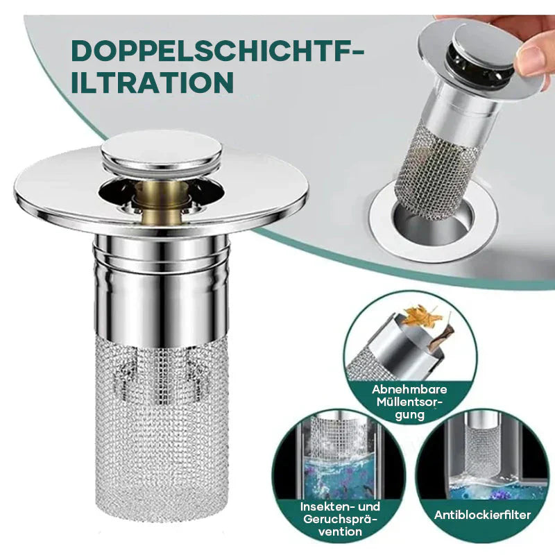StoppFix | Edelstahl-Abflussschutz für freie Rohre