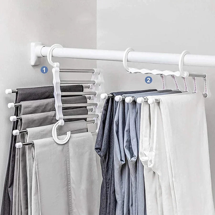 Platzsparender Kleiderbügel | Faltbarer 5-in-1 Kleiderbügel | PlatzWunder