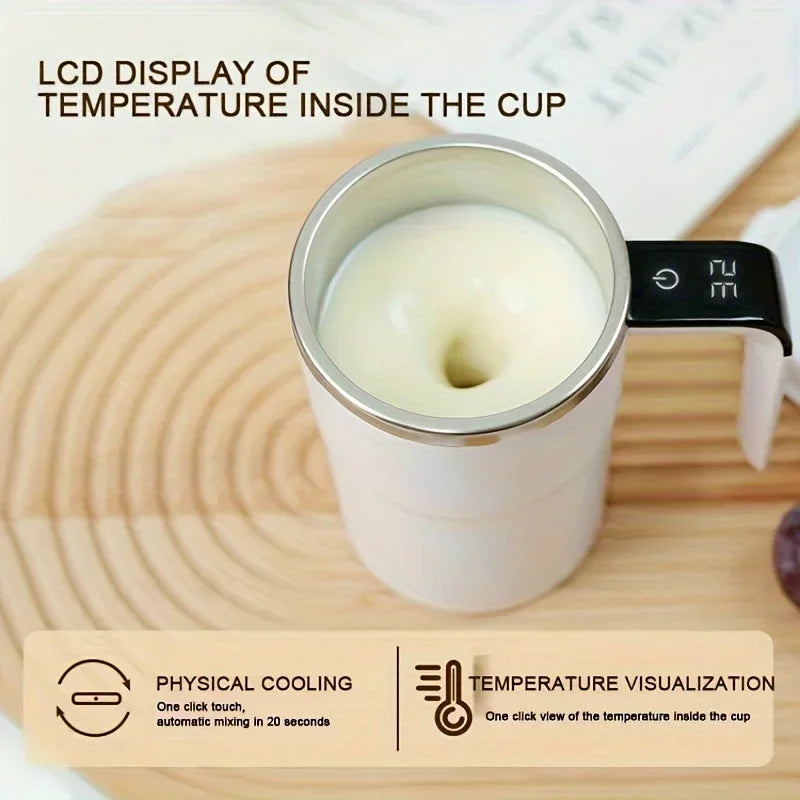 Selbstrührende Tasse mit LCD & USB | Automatischer Becher für Kaffee und mehr | RührMeister