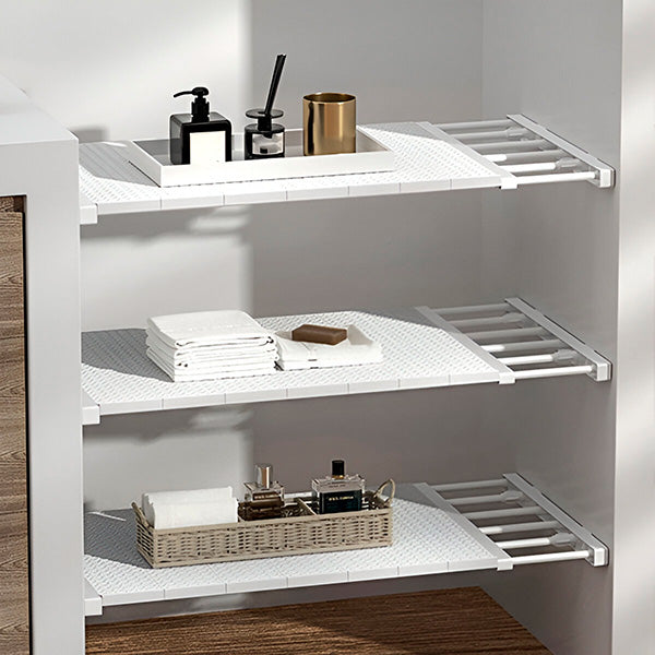 Teleskopregal Einlegeboden | Ausziehbares Regal und Schrank Organizer ohne Bohren | SchrankHeld