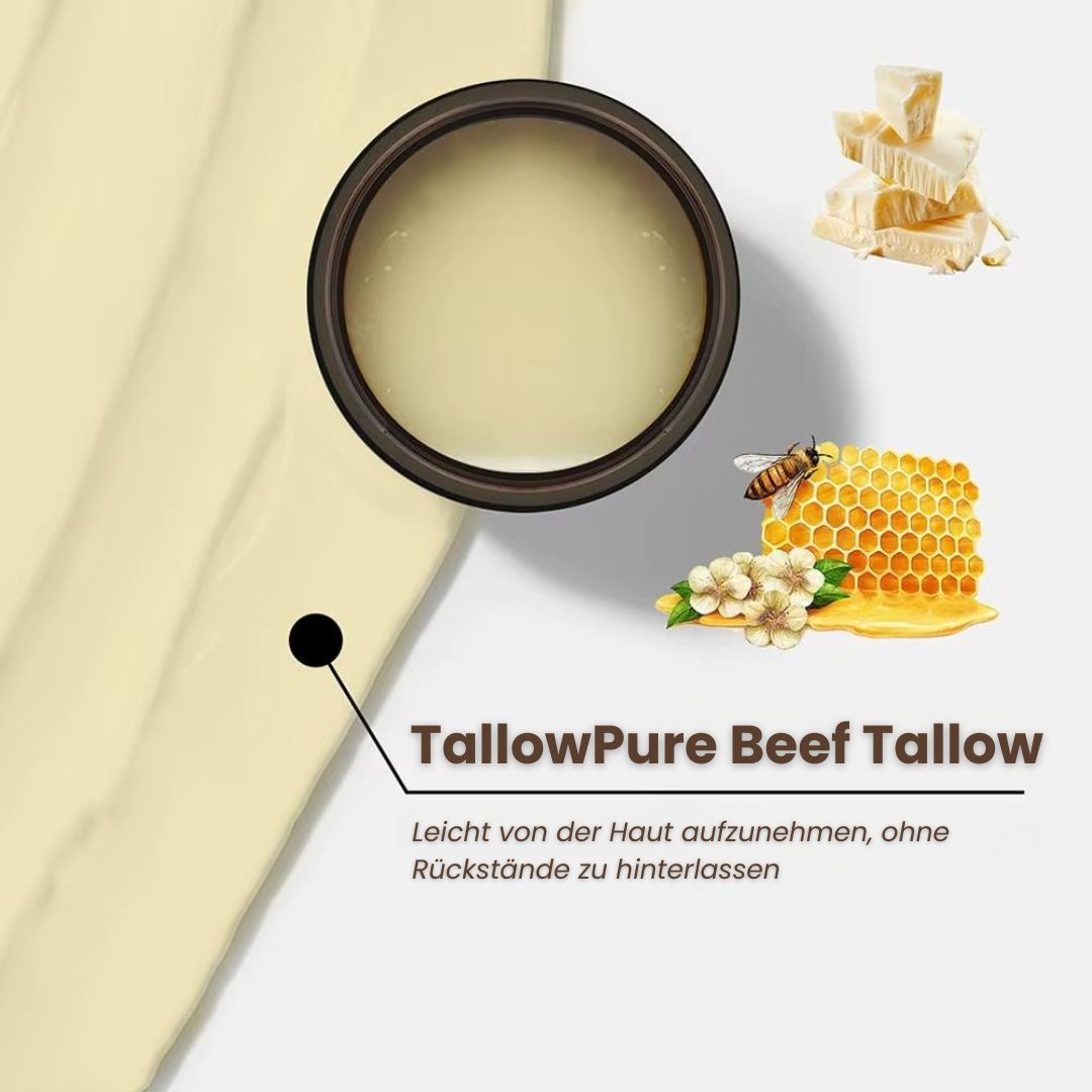 Beef Tallow Creme | Creme für natürliche Hautpflege | Feuchtigkeitscreme für Gesicht und Körper | TallowPure