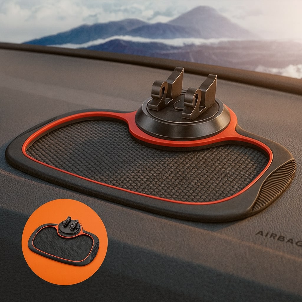 Antirutschmatte für Armaturenbrett im Auto | Rutschfeste Matte mit Handyhalter | DashGrip
