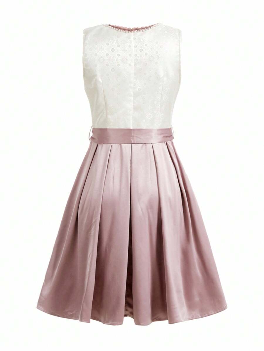 Damen Midi Dirndl mit Spitze & Schürze | Oktoberfest Trachtenkleid | DirndlGlanz