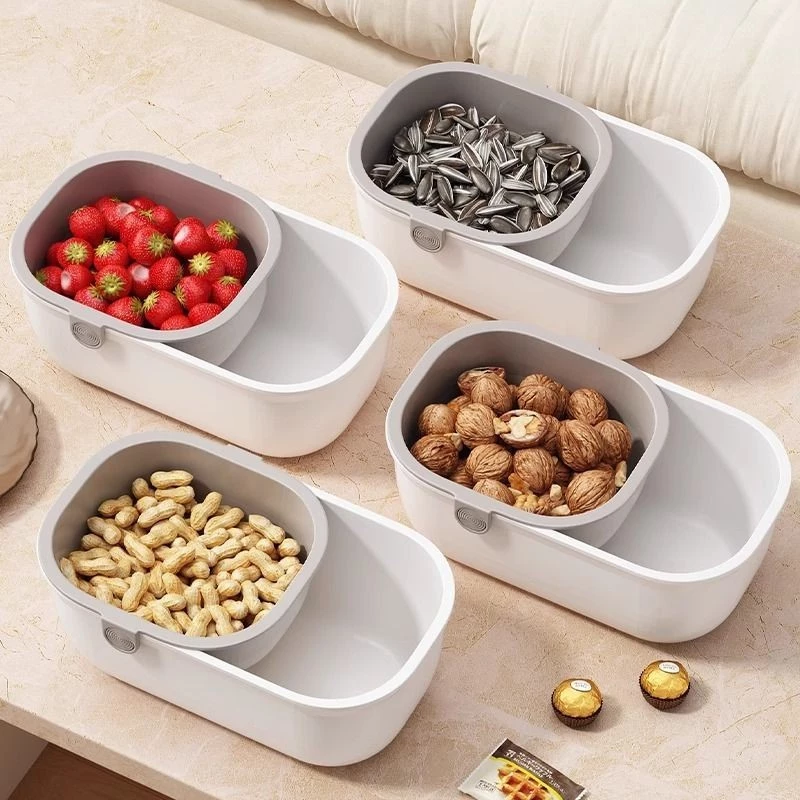 Snackschale mit Abfallbehälter | 2-in-1 Doppelschale für Nüsse & Snacks | SnackNest