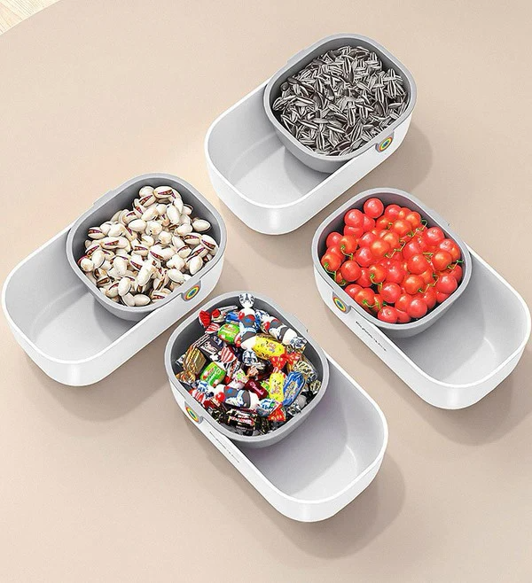 Snackschale mit Abfallbehälter | 2-in-1 Doppelschale für Nüsse & Snacks | SnackNest
