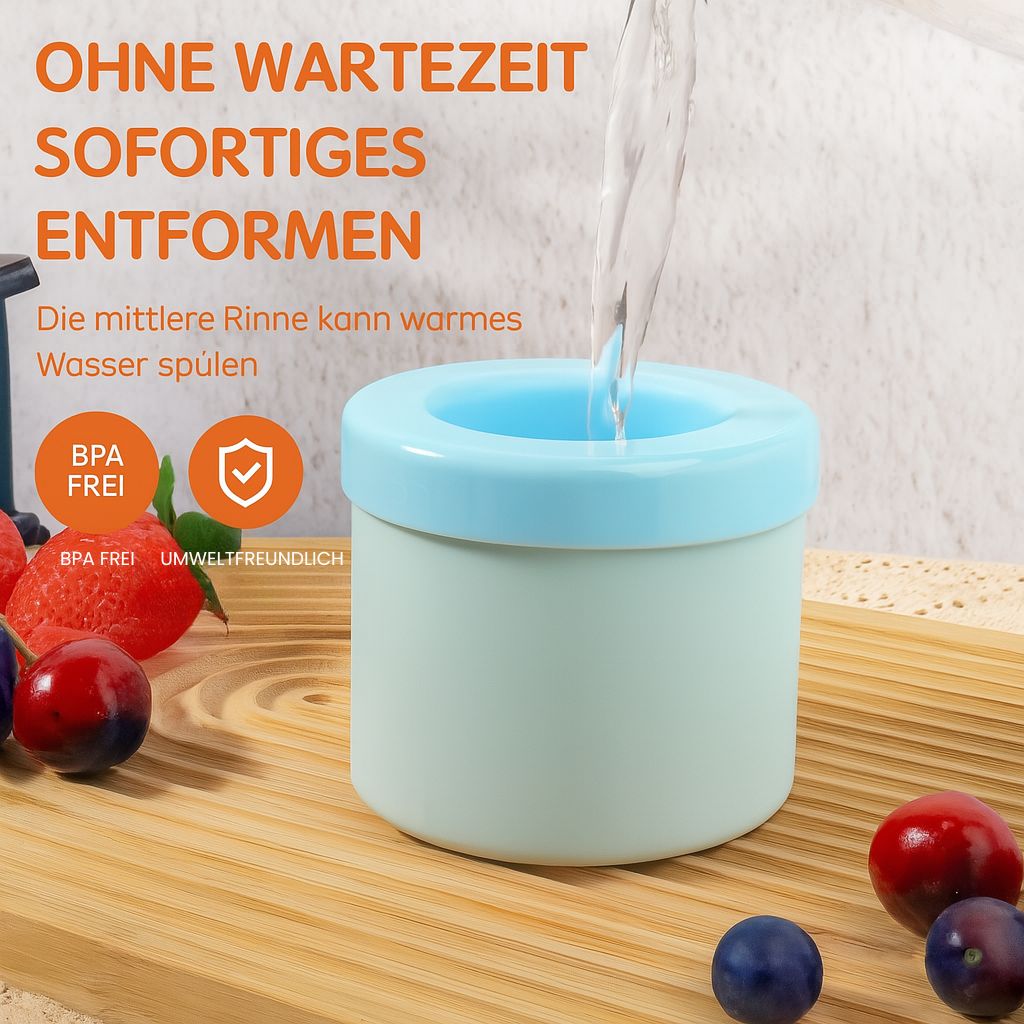 EisKlar | Kompakter Silikon-Eiswürfelbereiter mit Deckel