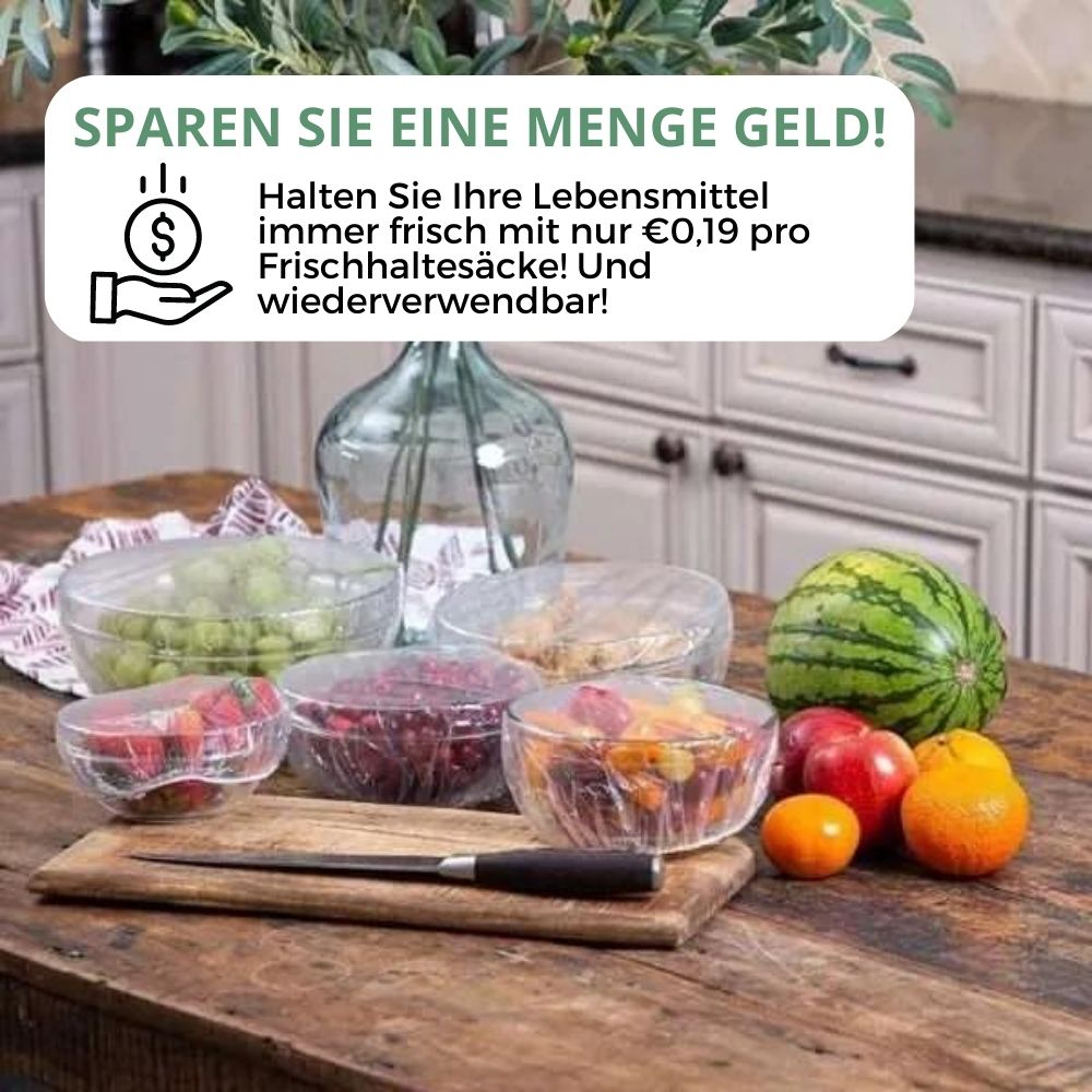 Wiederverwendbare Frischhaltebeutel 100 Stück | FrischeRetter