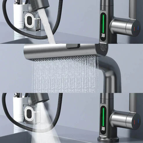 Wasserhahn Küche ausziehbar | Ausziehbare Küchenarmatur mit 5 Strahlmodi | FlexiHahn