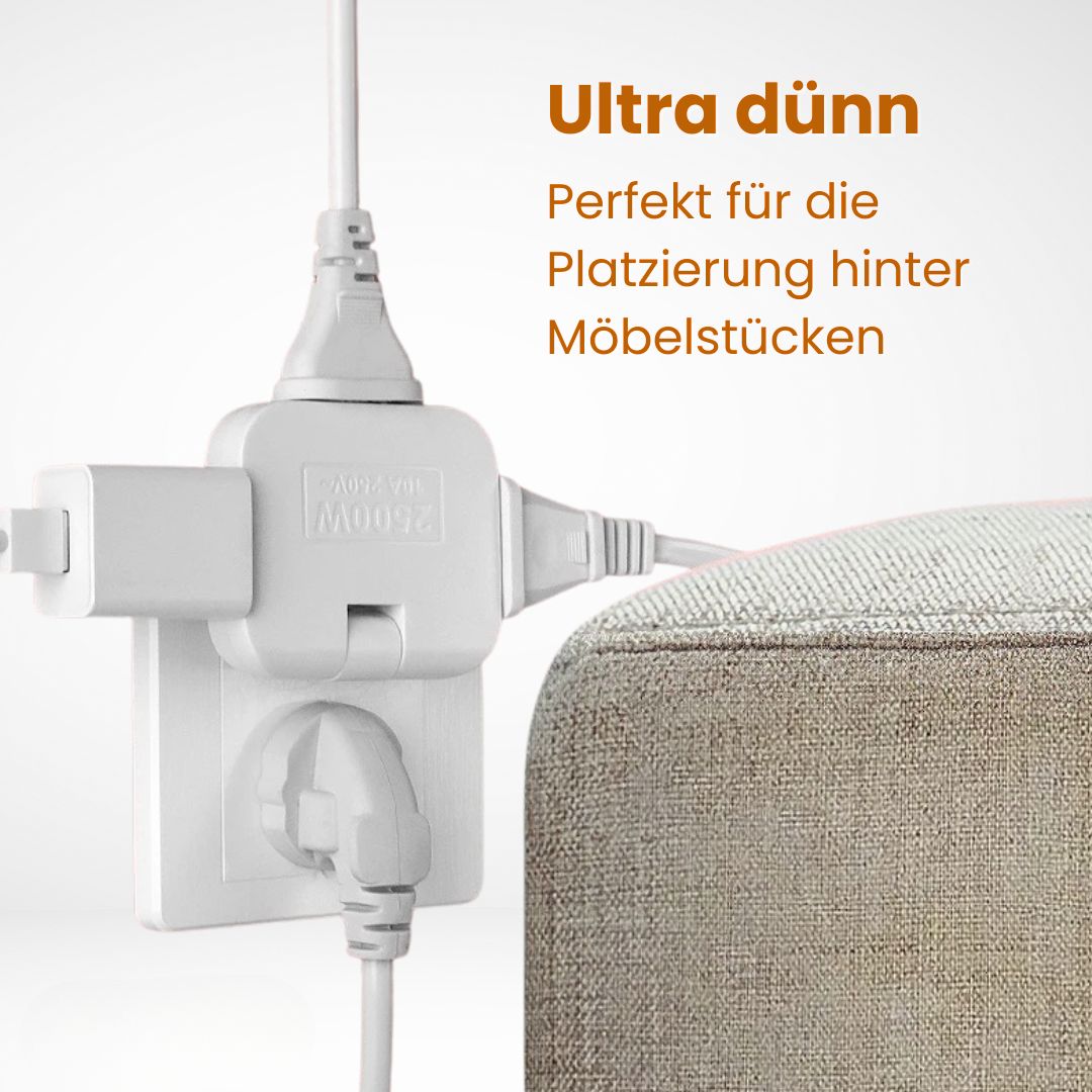 Flachstecker | Dreifach Flache Steckdose | FlexiPlug