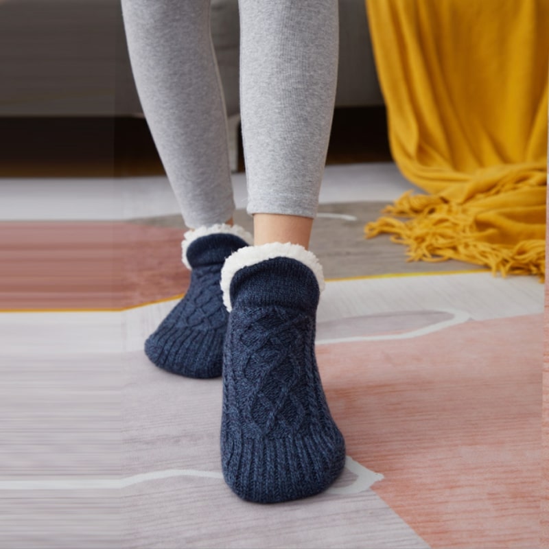 Kuschelsocken Damen & Herren | Stricksocken mit rutschfesten Sohlen | Stoppersocken | FußWärme