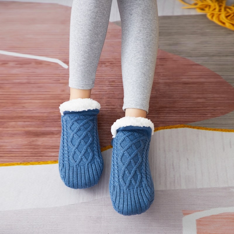 Kuschelsocken Damen & Herren | Stricksocken mit rutschfesten Sohlen | Stoppersocken | FußWärme