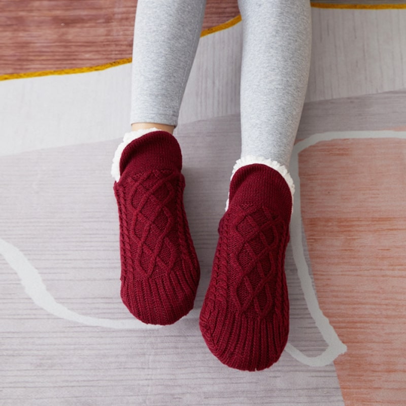 Kuschelsocken Damen & Herren | Stricksocken mit rutschfesten Sohlen | Stoppersocken | FußWärme