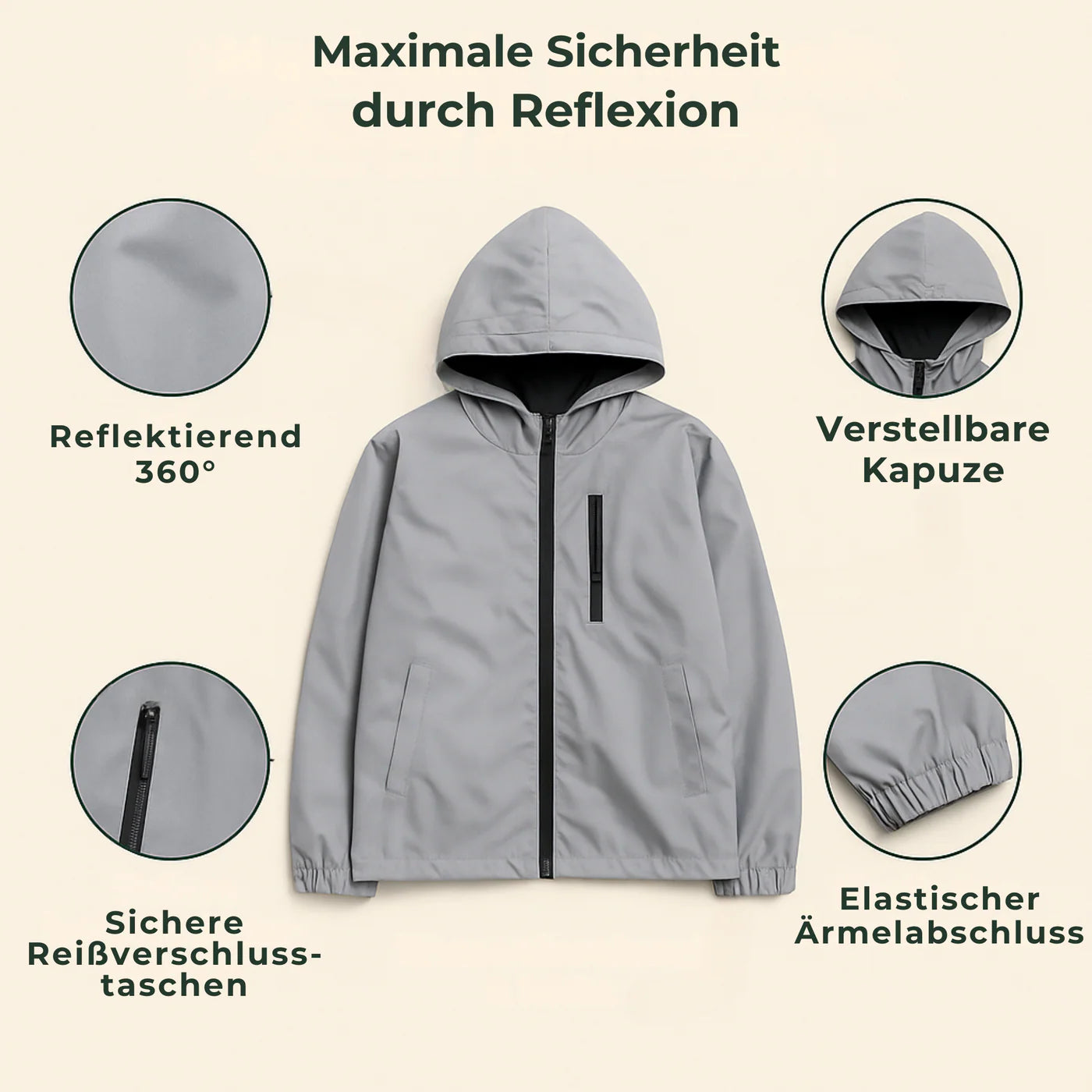 Reflektierende Jacke Damen & Herren | Voll Reflektierende Jacke | GlowJack