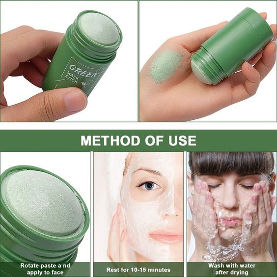 Reinigungsmaske Stick für Gesichtsreinigung | Naturkosmetik mit Grünteeextrakt für Hautpflege | LumiHaut