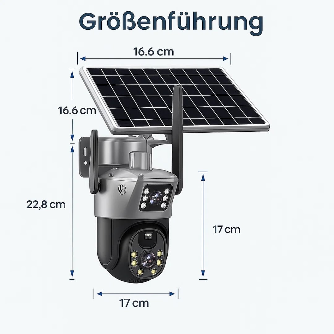 Überwachungskamera für Außen | WLAN Kamera mit Solarpanel | GuardVision