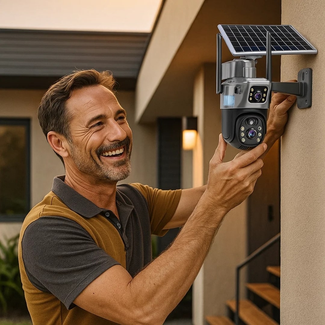 Überwachungskamera für Außen | WLAN Kamera mit Solarpanel | GuardVision