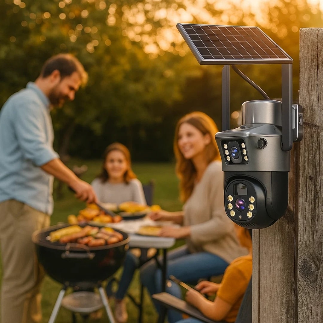 Überwachungskamera für Außen | WLAN Kamera mit Solarpanel | GuardVision
