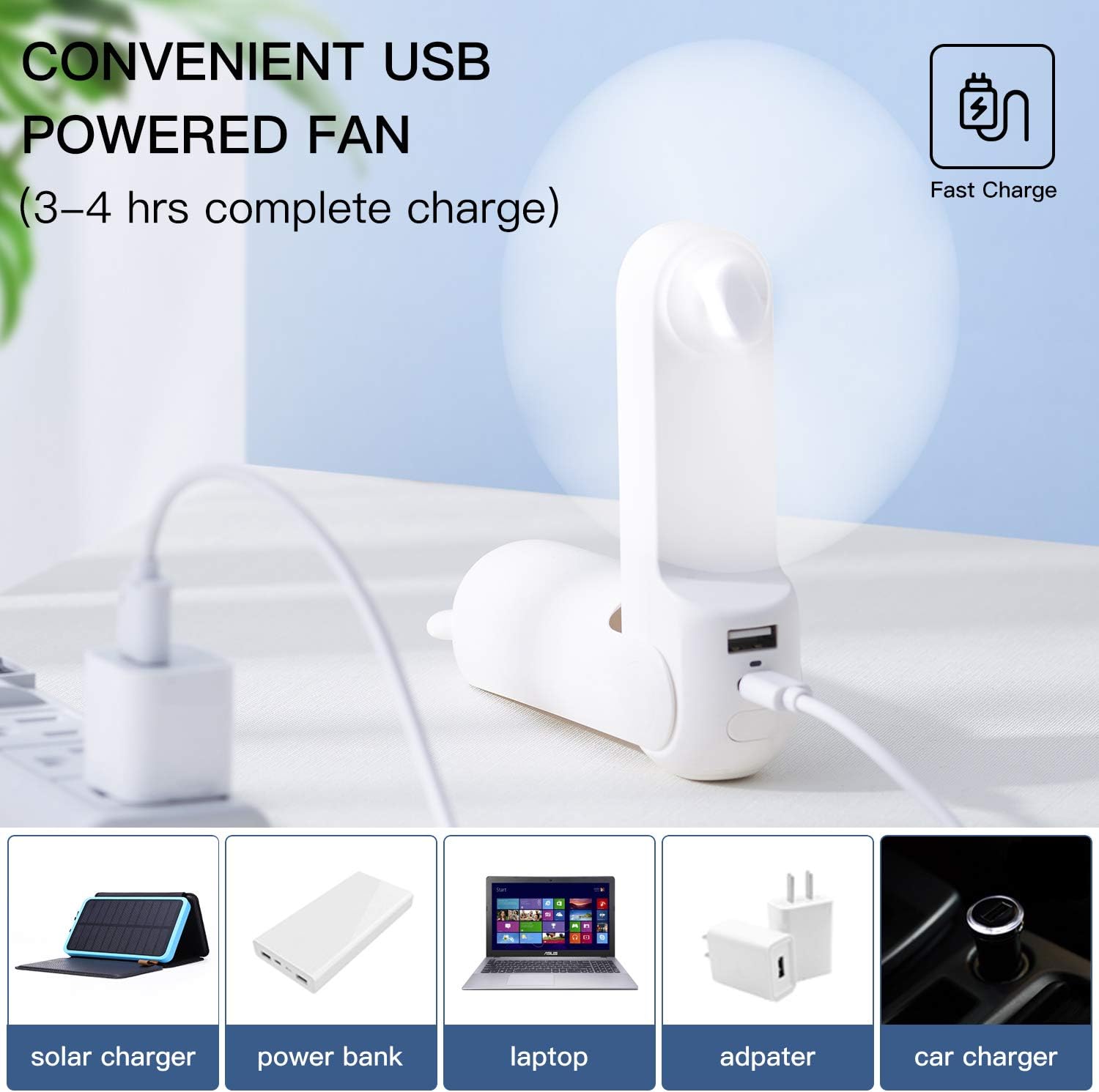 Handventilator | Ventilator mit USB & Taschenlampe | LuftBuddy