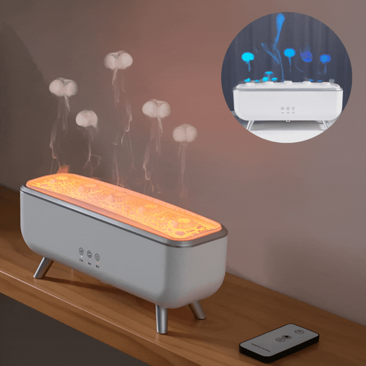 Diffuser & Luftbefeuchter | LED Aromadiffuser mit Farbwechsel & Fernbedienung | JellyMist