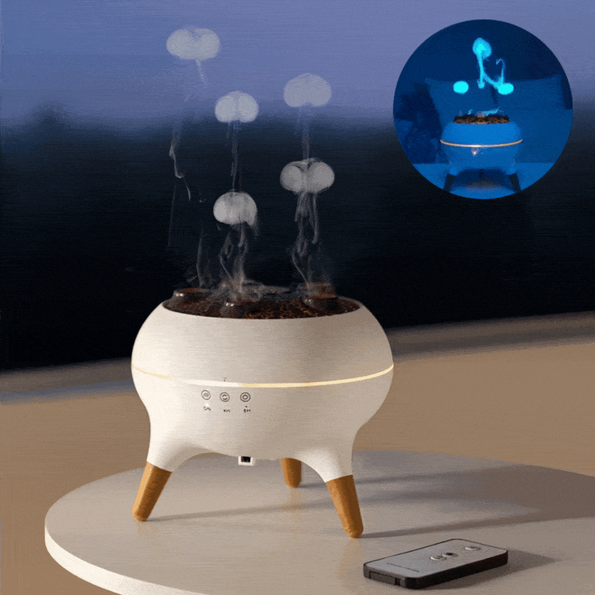 Luftbefeuchter & Diffuser | Aromadiffuser mit LED Licht & Timer | JellyTraum