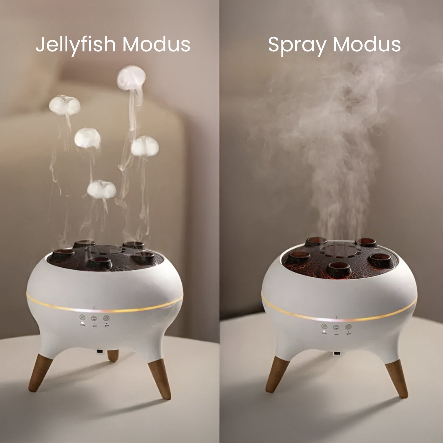 Luftbefeuchter & Diffuser | Aromadiffuser mit LED Licht & Timer | JellyTraum