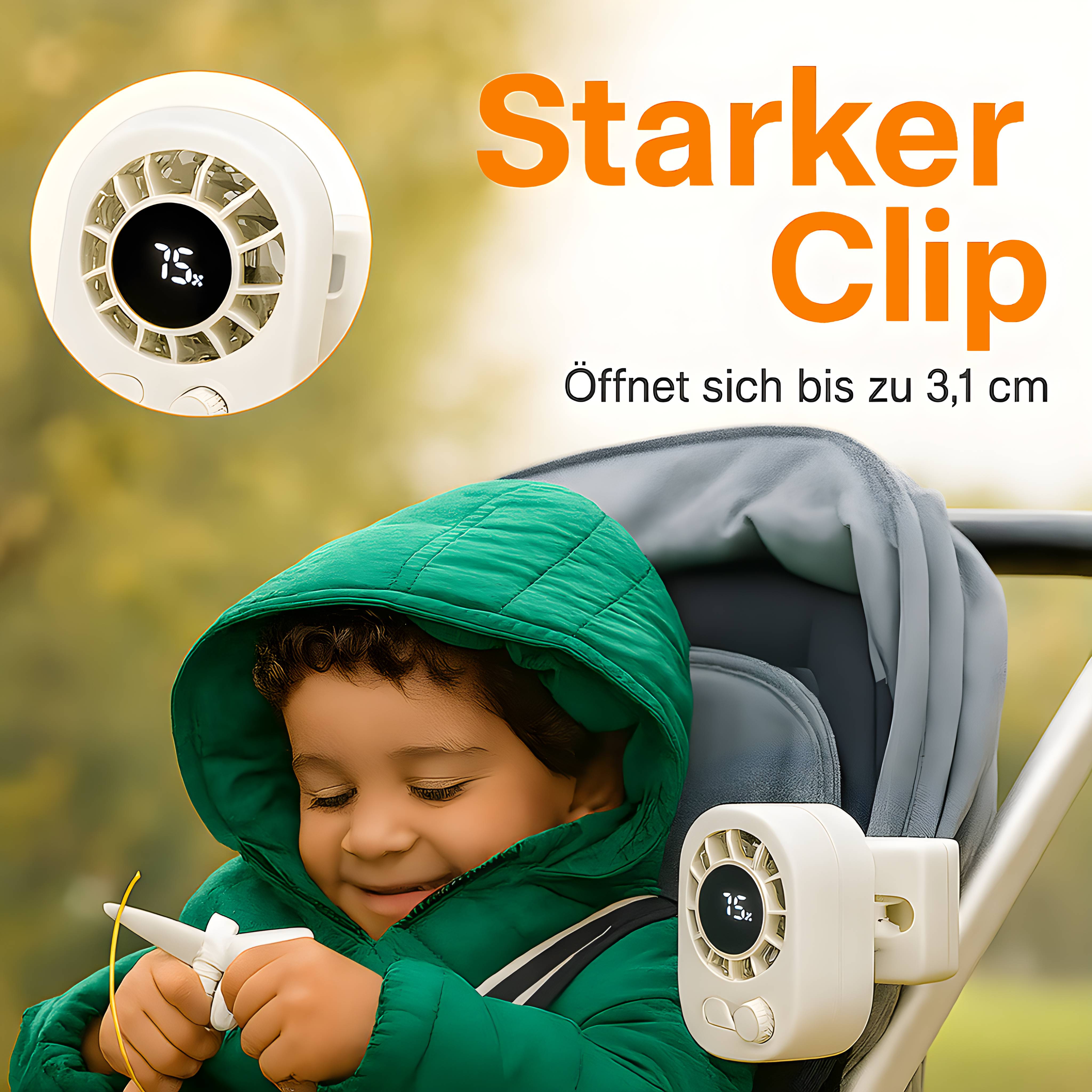 Mini Clip Ventilator mit Akku | Kleiner & Leiser Ventilator | KühlBuddy