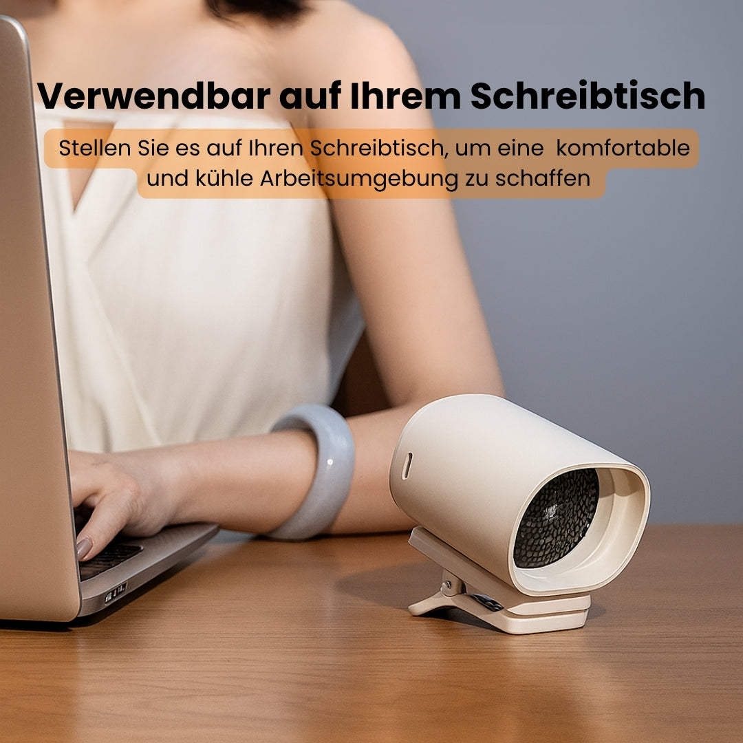 Mini Clip Ventilator mit Akku | Kleiner & Leiser Ventilator | KühlBuddy