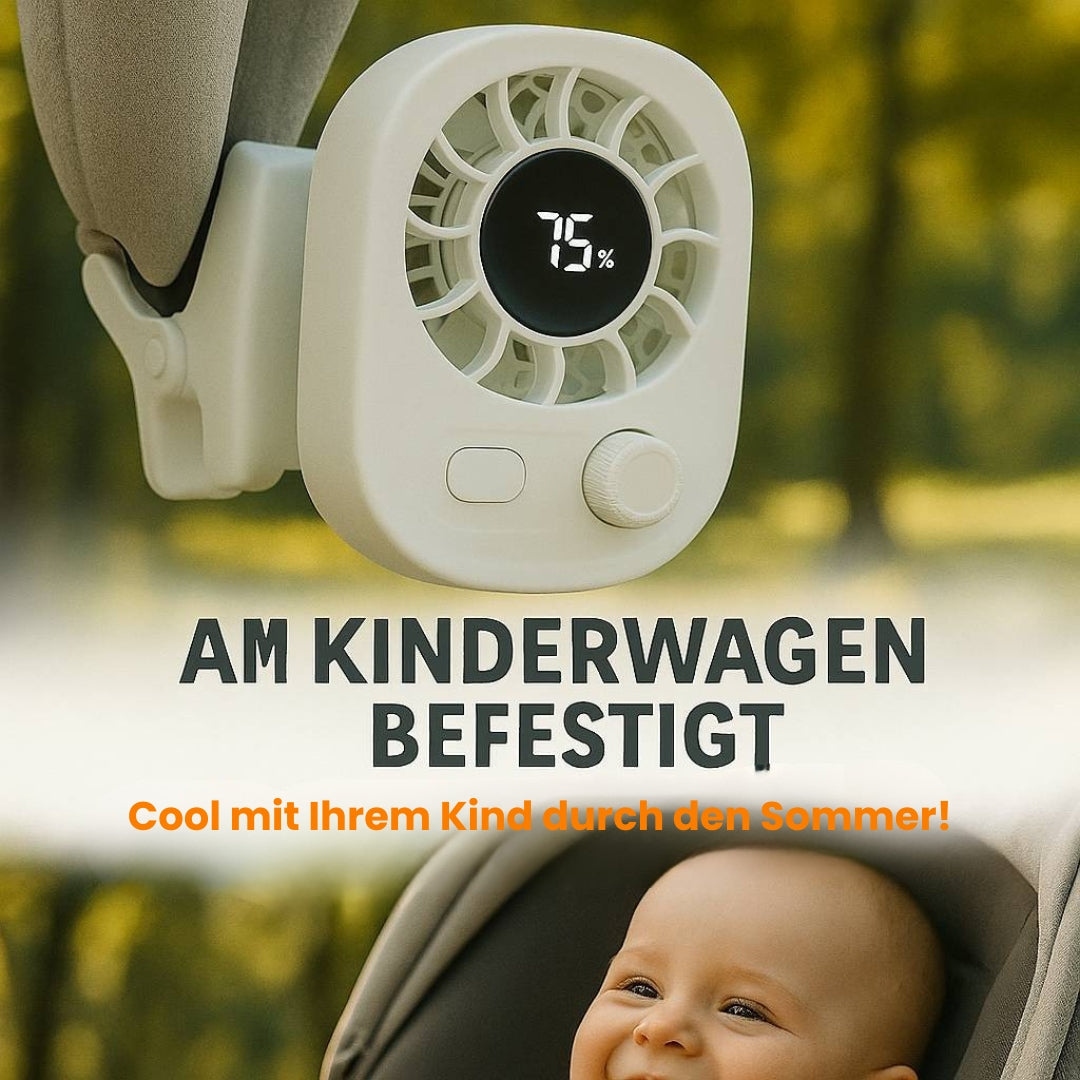 Mini Clip Ventilator mit Akku | Kleiner & Leiser Ventilator | KühlBuddy