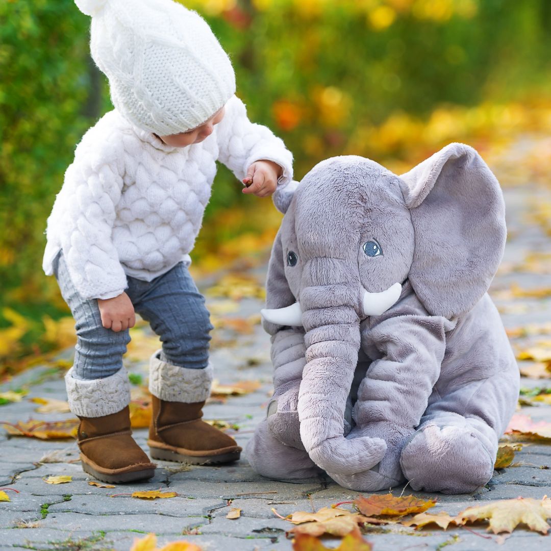 Kuscheltier für Kinder und Babys | Elefant Plüschtier mit weichem Stoff | MiniElefant