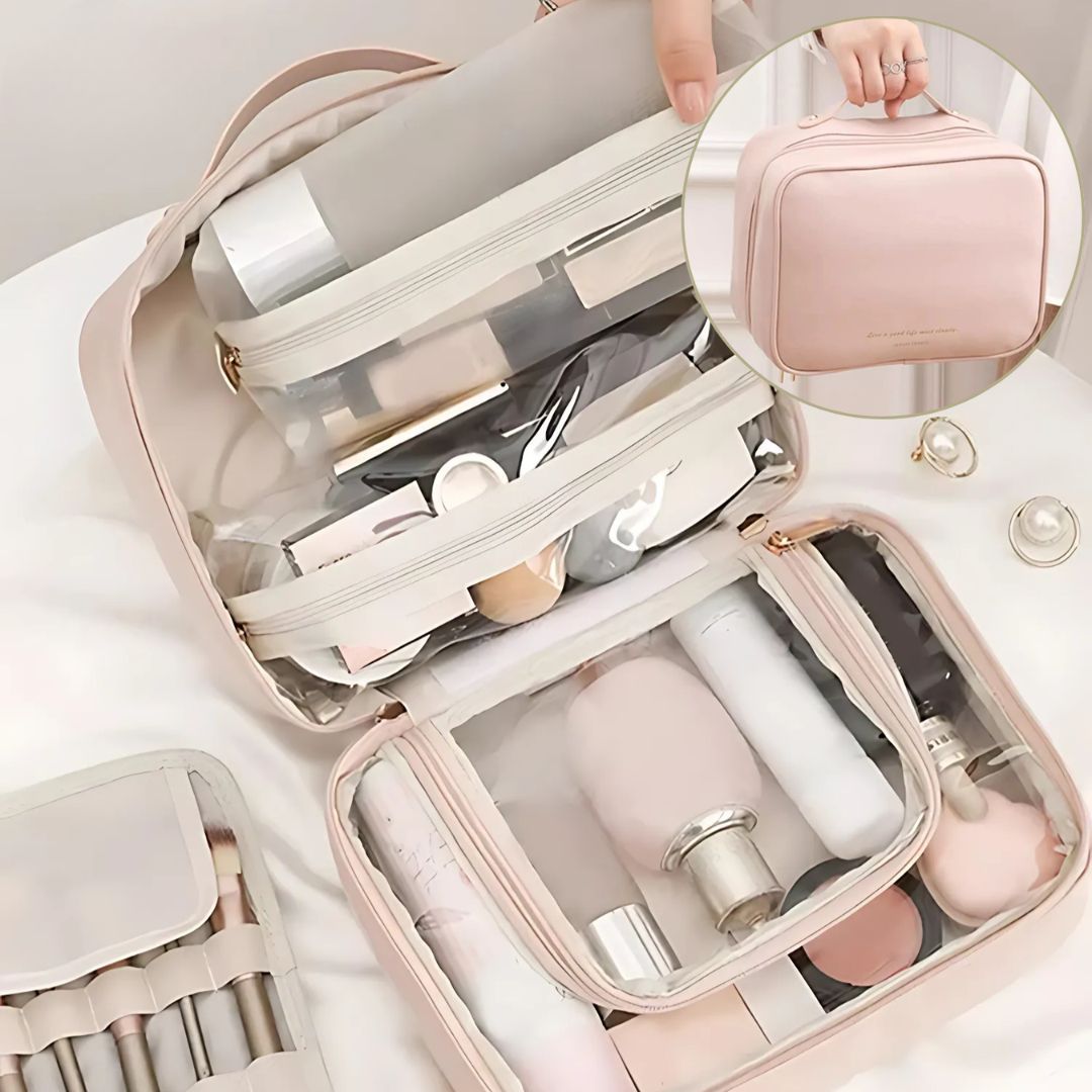 Kulturbeutel mit Fächern | Schminktasche für Damen | Make Up Organizer Reise | LuxeNest