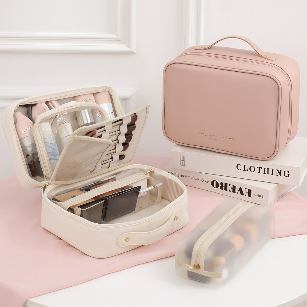 Kulturbeutel mit Fächern | Schminktasche für Damen | Make Up Organizer Reise | LuxeNest