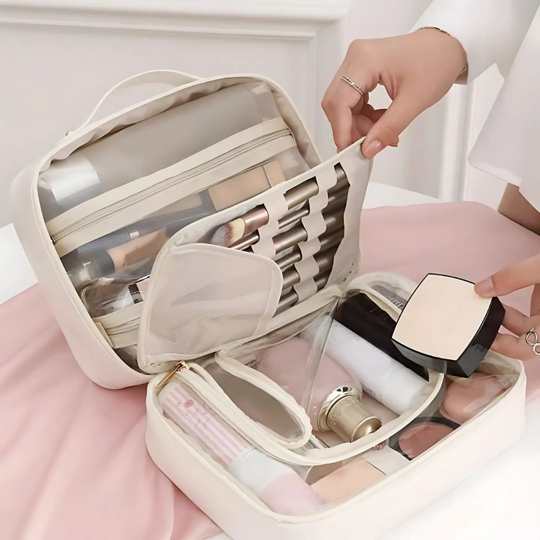 Kulturbeutel mit Fächern | Schminktasche für Damen | Make Up Organizer Reise | LuxeNest