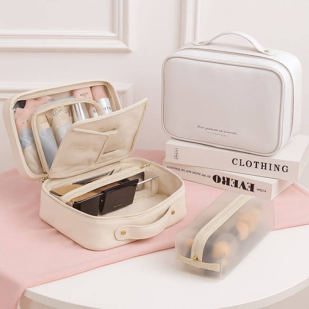 Kulturbeutel mit Fächern | Schminktasche für Damen | Make Up Organizer Reise | LuxeNest