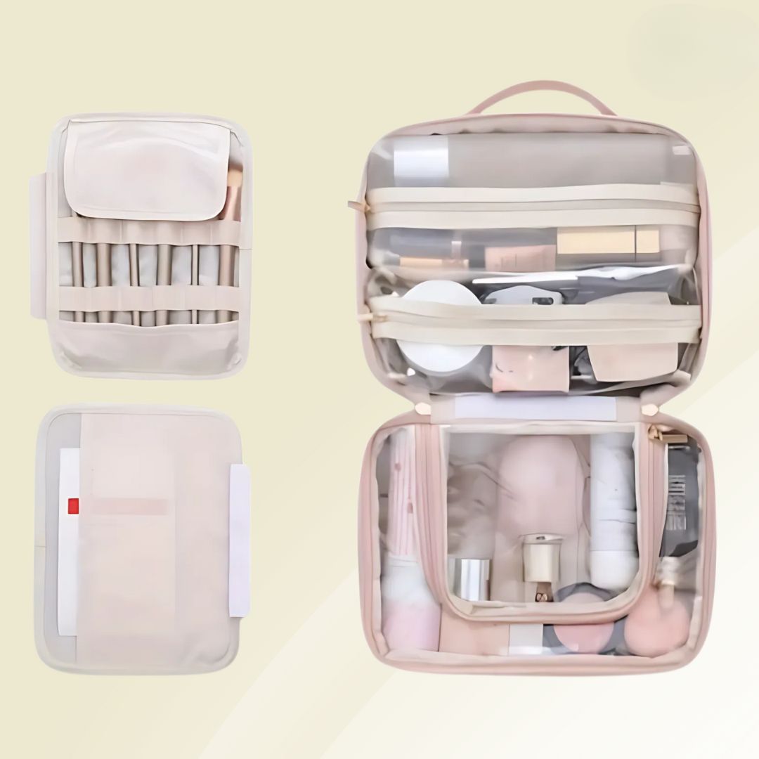 Kulturbeutel mit Fächern | Schminktasche für Damen | Make Up Organizer Reise | LuxeNest