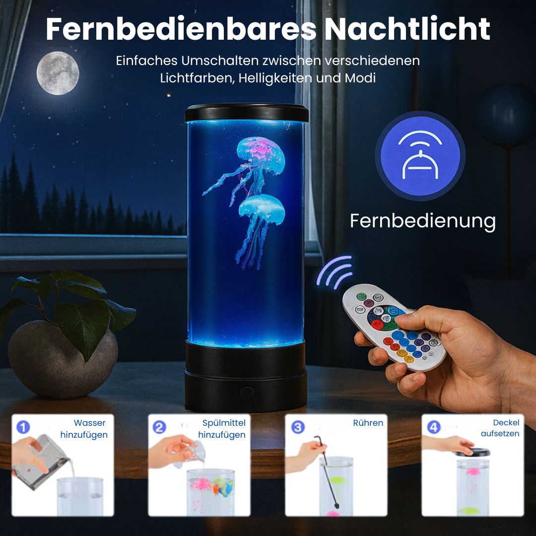 LED Nachttischlampe | Schreibtischlampe mit Quallen Effekt | Tischleuchte | LichtWelle