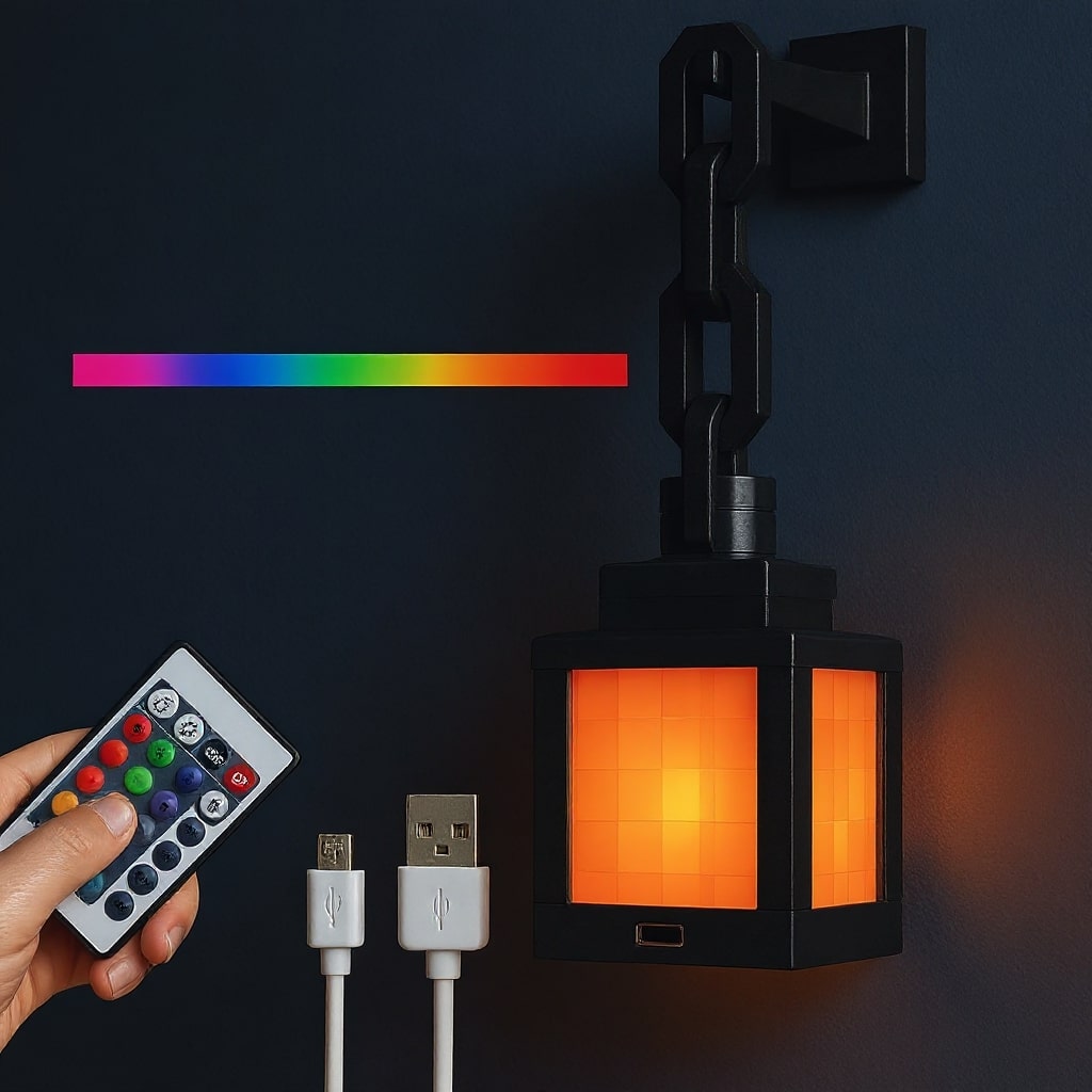Minecraft Lampe | Kabellose Tischlampe | Nachttischlampe | Wandleuchte Innen | PixelLicht