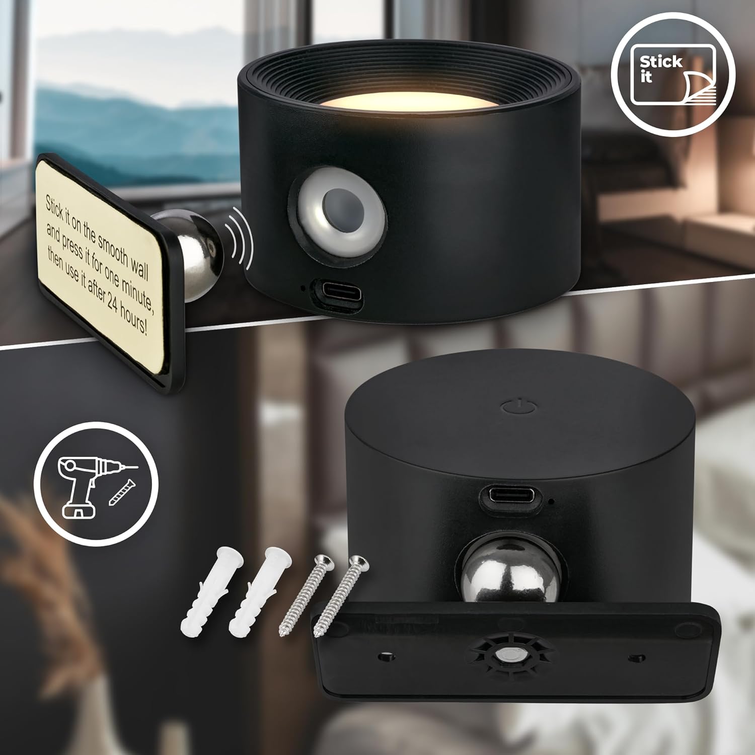 LED Lampe | Lampe mit Bewegungsmelder | Kabellose Lampe | Strahl360