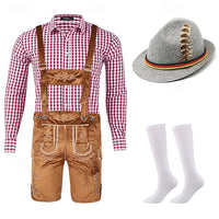 Oktoberfest Outfit Herren | Komplett-Set mit Lederhose, Hemd, Socken & Hut | Trachtenheld