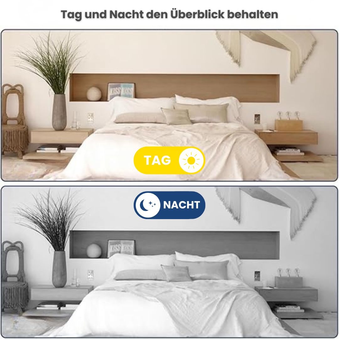 Überwachungskamera für Außen & Innen | Mini WLAN Kamera mit Live Übertragung auf Handy | Kabellos & Kompakt | MiniWächter