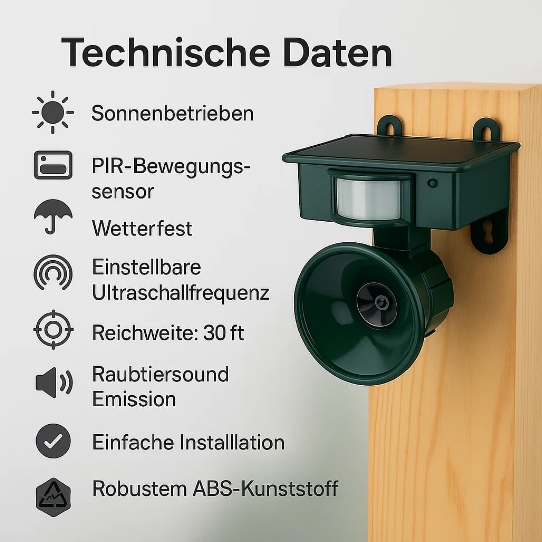 Tauben vertreiben von Balkon & Garten | Vogelabwehr Gerät | VogelBlock