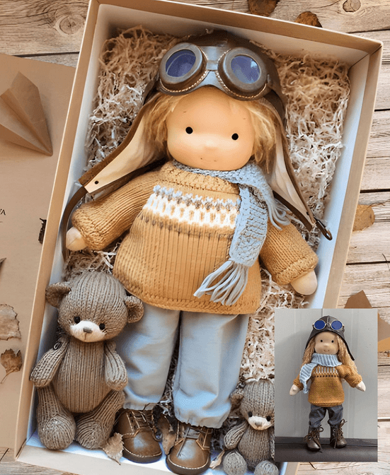WaldorfPuppe | Handgefertigte Waldorf-Kuschelpuppe aus Naturmaterialien für Kinder
