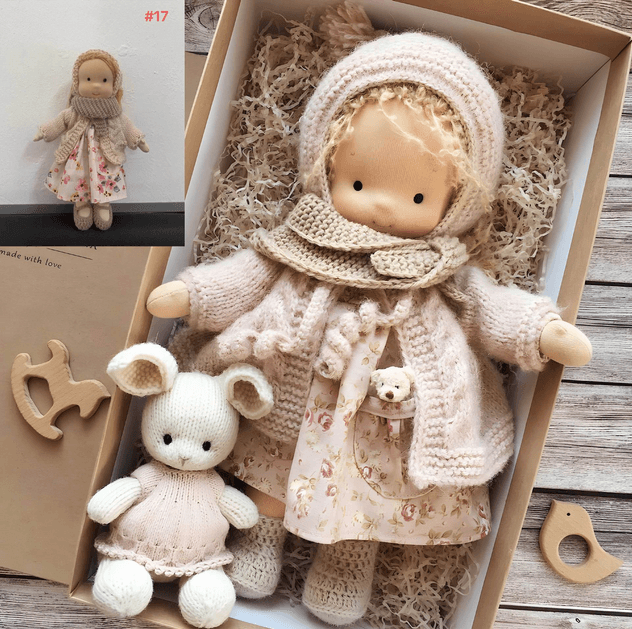 WaldorfPuppe | Handgefertigte Waldorf-Kuschelpuppe aus Naturmaterialien für Kinder