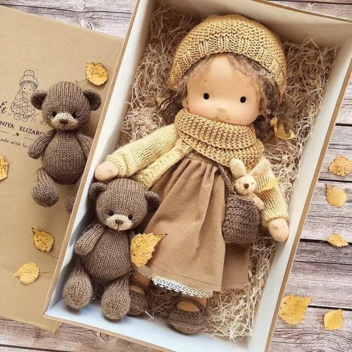 WaldorfPuppe | Handgefertigte Waldorf-Kuschelpuppe aus Naturmaterialien für Kinder