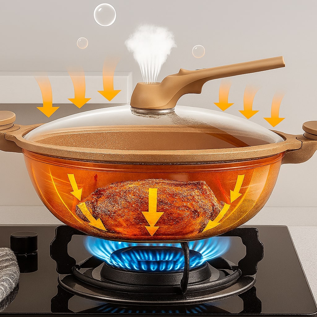 Wokpfanne für Induktion | Beschichtete Pfanne für Braten, Sautieren, Dämpfen oder Frittieren | WokMeister